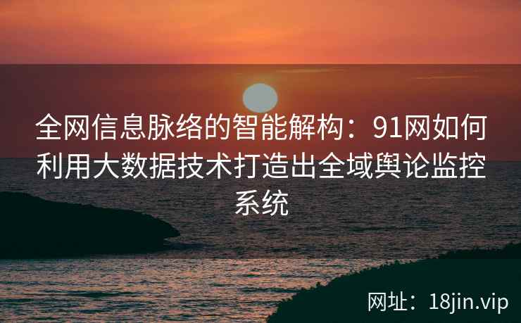 全网信息脉络的智能解构：91网如何利用大数据技术打造出全域舆论监控系统
